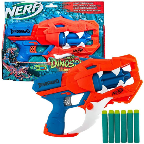 Nerf Pistola Lança 6 Dardos Arminha Brinquedo Raptor Slash